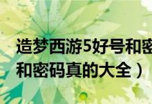 造梦西游5好号和密码2020（造梦西游5好号和密码真的大全）