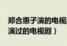 郑合惠子演的电视剧有哪些2020（郑合惠子演过的电视剧）