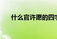 什么官许愿的四字词语（什么官许愿）