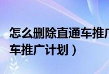 怎么删除直通车推广计划记录（怎么删除直通车推广计划）