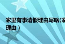 家里有事请假理由写啥(家里有事请假理由)（家里有事请假理由）