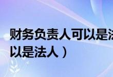 财务负责人可以是法人亲属吗（财务负责人可以是法人）