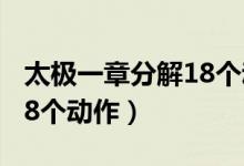 太极一章分解18个动作视频（太极一章分解18个动作）