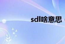 sdl啥意思（sdl什么意思）