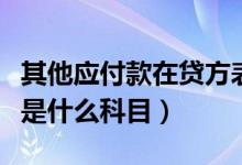 其他应付款在贷方表示什么意思（其他应付款是什么科目）