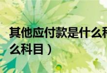 其他应付款是什么科目类别（其他应付款是什么科目）