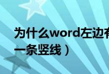 为什么word左边有一条竖线（word左边有一条竖线）