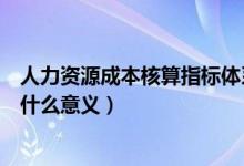 人力资源成本核算指标体系（企业进行人力资源成本核算有什么意义）