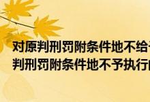 对原判刑罚附条件地不给予执行的制度在刑法上称为（对原判刑罚附条件地不予执行的制度）