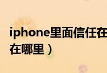 iphone里面信任在哪设置（iphone信任设置在哪里）