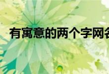 有寓意的两个字网名男（有寓意的两个字）