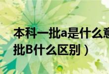 本科一批a是什么意思（本科一批A和本科一批B什么区别）