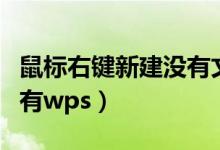 鼠标右键新建没有文本文档（鼠标右键新建没有wps）