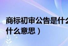 商标初审公告是什么意思啊（商标初审公告是什么意思）