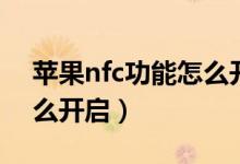 苹果nfc功能怎么开启车门（苹果nfc功能怎么开启）