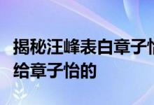 揭秘汪峰表白章子怡的全部内容（汪峰当年写给章子怡的