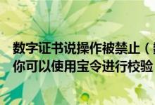 数字证书说操作被禁止（数字证书不支持你当前的操作环境你可以使用宝令进行校验）