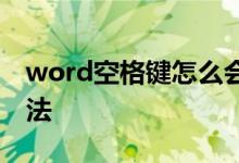 word空格键怎么会删除字呢（教你简单的方法