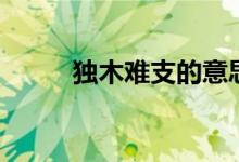 独木难支的意思解释（独木难支）