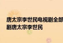 唐太宗李世民电视剧全部大结局 陪伴80后整个童年的连续剧唐太宗李世民