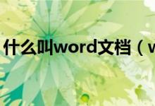 什么叫word文档（word文档打不开怎么办）