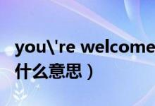 you're welcome是什么意思（welcome是什么意思）