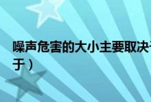 噪声危害的大小主要取决于什么（噪声危害的大小主要取决于）