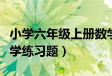 小学六年级上册数学题库（小学六年级上册数学练习题）