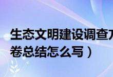 生态文明建设调查方案（生态文明建设调查问卷总结怎么写）