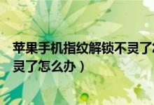 苹果手机指纹解锁不灵了怎么办视频（苹果手机指纹解锁不灵了怎么办）