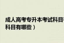 成人高考专升本考试科目有哪些内容（成人高考专升本考试科目有哪些）