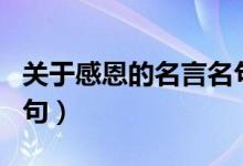 关于感恩的名言名句英语（关于感恩的名言名句）