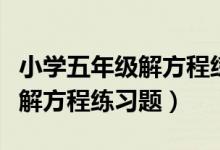 小学五年级解方程练习题及答案（小学五年级解方程练习题）